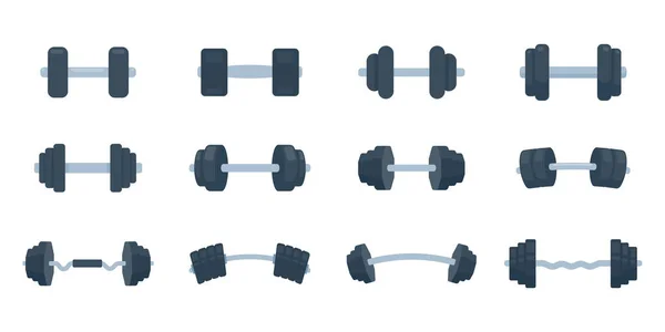 Fitness Dumbbells Made Steel Weights Lifting Exercises Build Muscle — Stock Vector