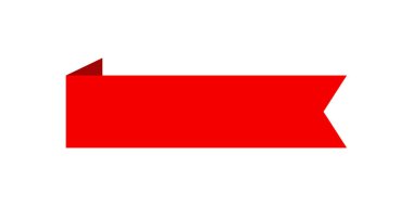 Vector red ribbon banner set. Flat red ribbon for discount label in product sales.