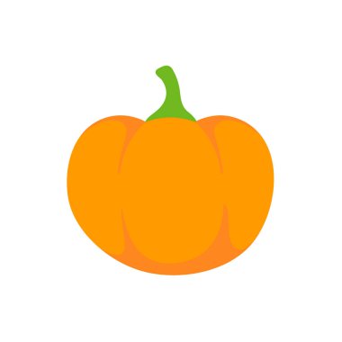 Yellow pumpkin vector for carving scary ghost faces for Halloween.