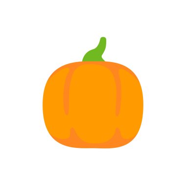 Yellow pumpkin vector for carving scary ghost faces for Halloween.