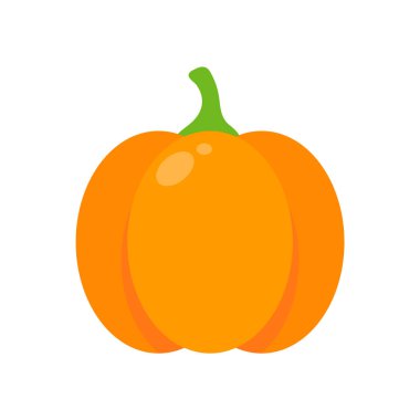 Yellow pumpkin vector for carving scary ghost faces for Halloween.