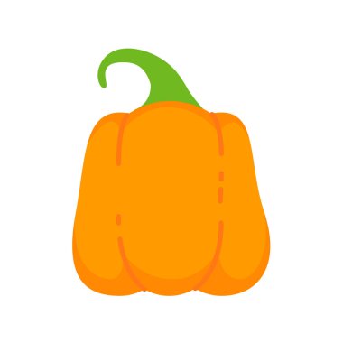 Yellow pumpkin vector for carving scary ghost faces for Halloween.