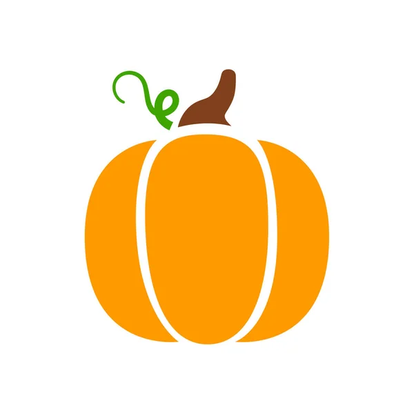 Yellow Pumpkin Vector Carving Scary Ghost Faces Halloween — Vetor de Stock