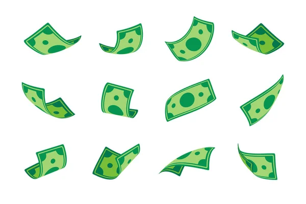 Dollar Bills Falling Billionaire Jacks Lot Money — Image vectorielle