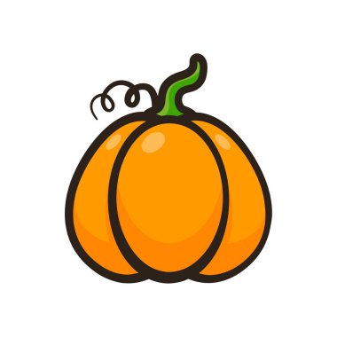 Yellow pumpkin vector for carving scary ghost faces for Halloween.