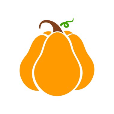 Yellow pumpkin vector for carving scary ghost faces for Halloween.