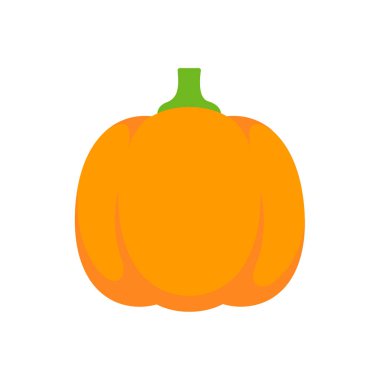 Yellow pumpkin vector for carving scary ghost faces for Halloween.