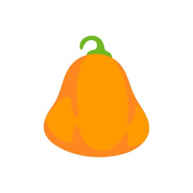 Yellow pumpkin vector for carving scary ghost faces for Halloween.