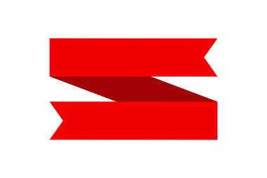 Vector red ribbon banner set. Flat red ribbon for discount label in product sales.