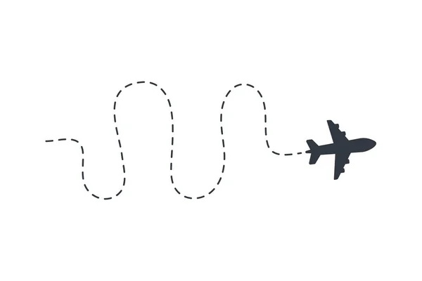 Letecké Trasy Ikona Cestovního Vektoru Cestování Výchozího Bodu Sledování Tečkované — Stockový vektor