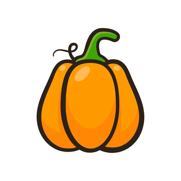 Vector Calabaza Amarillo Para Tallar Caras Fantasmas Aterradoras Para Halloween — Vector de stock