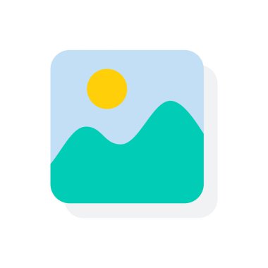 Görüntü vektörü. Basit bir dağ manzarası fotoğrafı. Albüme fotoğraf ekleniyor.