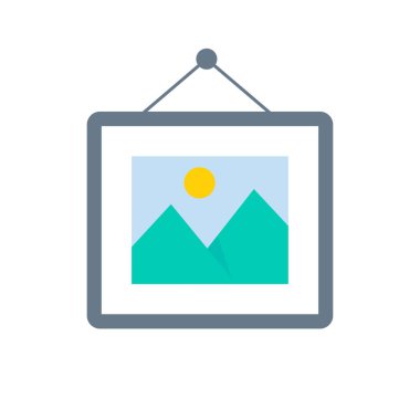 Görüntü vektörü. Basit bir dağ manzarası fotoğrafı. Albüme fotoğraf ekleniyor.