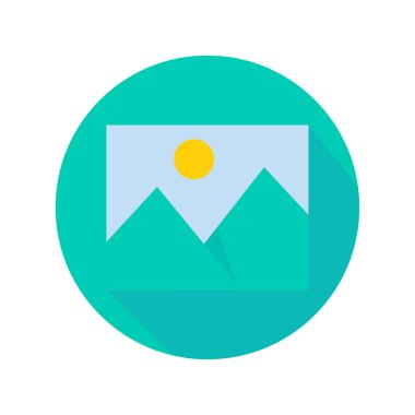 Görüntü vektörü. Basit bir dağ manzarası fotoğrafı. Albüme fotoğraf ekleniyor.