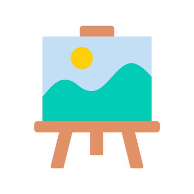 Sanatçının yaratıcılığından sanat yaratmak için fırça başlıkları ve boya kovaları..