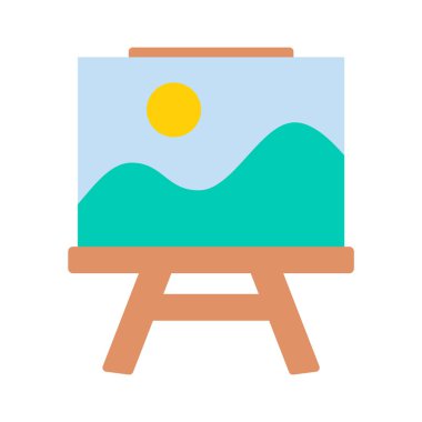 Sanatçının yaratıcılığından sanat yaratmak için fırça başlıkları ve boya kovaları..