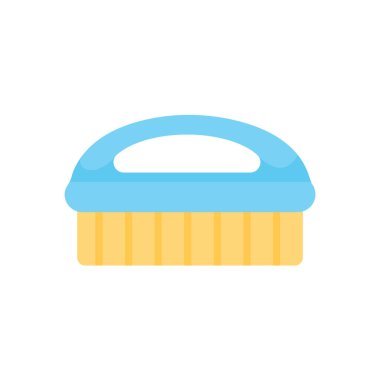 Yer fırçası vektörü. Banyodaki lekeleri temizlemek için fırça.