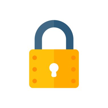 Bilgisayar veri şifreleme kavramındaki bilgileri kilitlemek için sarı asma kilit