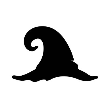 Cadı sihirli şapka vektörü. Cadı şapkası elementi silueti Cadılar Bayramı parti dekorasyonları