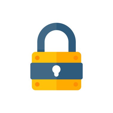 Bilgisayar veri şifreleme kavramındaki bilgileri kilitlemek için sarı asma kilit