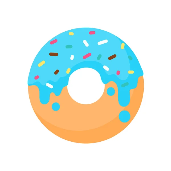 Donut Vector Círculo Rosquillas Con Agujeros Colores Cubiertos Delicioso Chocolate — Vector de stock