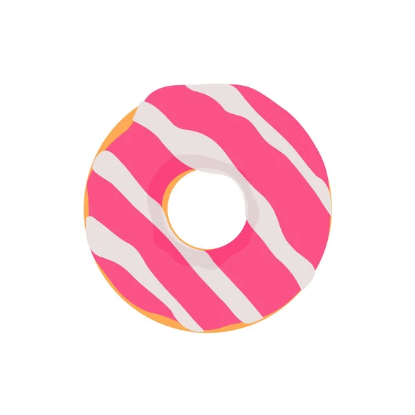 Donut Vector Donuts Círculo Com Buracos Coloridos Cobertos Chocolate Delicioso —  Vetores de Stock