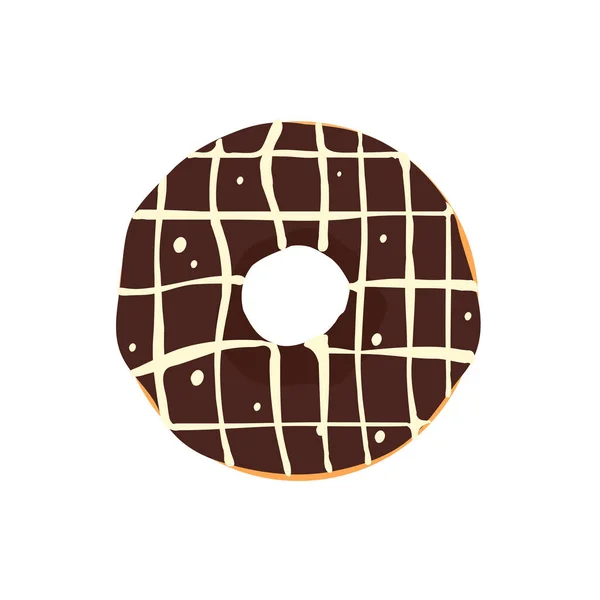 Пончик Вектор Круг Пончиков Красочными Отверстиями Покрытыми Вкусным Шоколадом — стоковый вектор