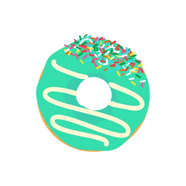 Donut Vector Donuts Círculo Com Buracos Coloridos Cobertos Chocolate Delicioso — Vetor de Stock