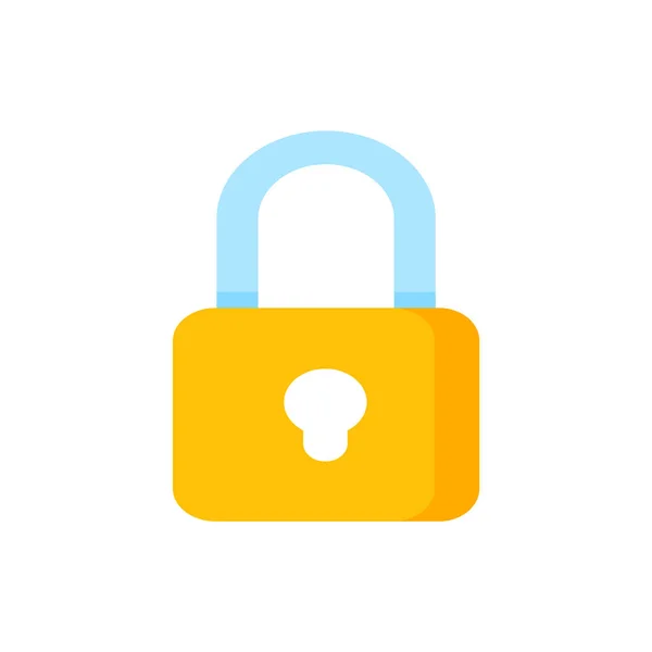 Cadenas Jaune Pour Verrouiller Les Informations Sur Concept Cryptage Des — Image vectorielle