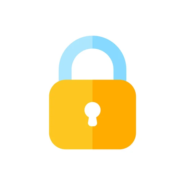 Cadenas Jaune Pour Verrouiller Les Informations Sur Concept Cryptage Des — Image vectorielle