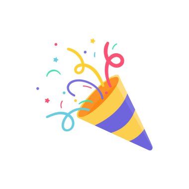 Havai fişek vektörü bir parti çeker. Doğum günü partisinden havai fişekler havada uçuşuyordu.