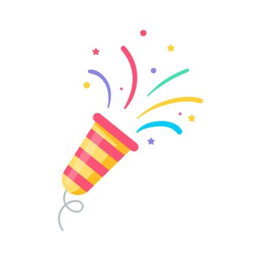 Havai fişek vektörü bir parti çeker. Doğum günü partisinden havai fişekler havada uçuşuyordu.