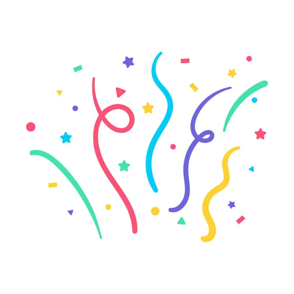 Вектор Конфетти Красочные Рулоны Бумаги Конфетти Плавающие Праздничного Фейерверка — стоковый вектор