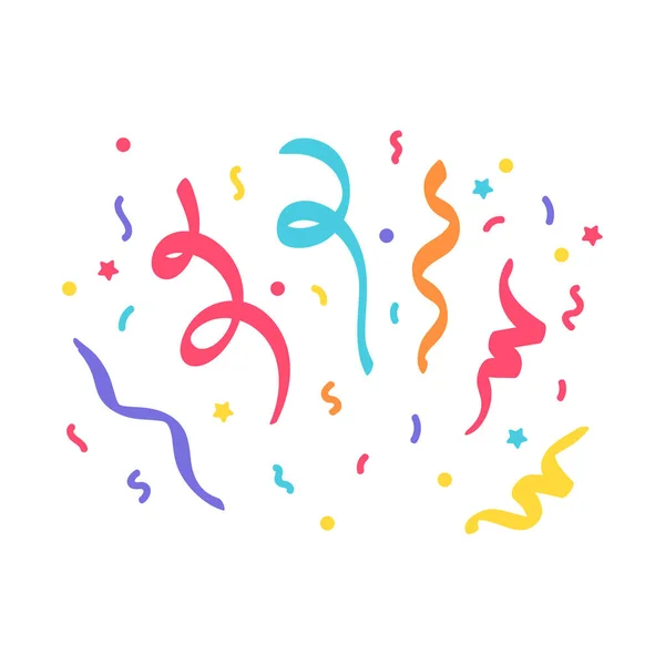 コンフェッティ ベクトル 紙のカラフルなロール誕生日パーティー花火から浮かぶConfetti — ストックベクタ