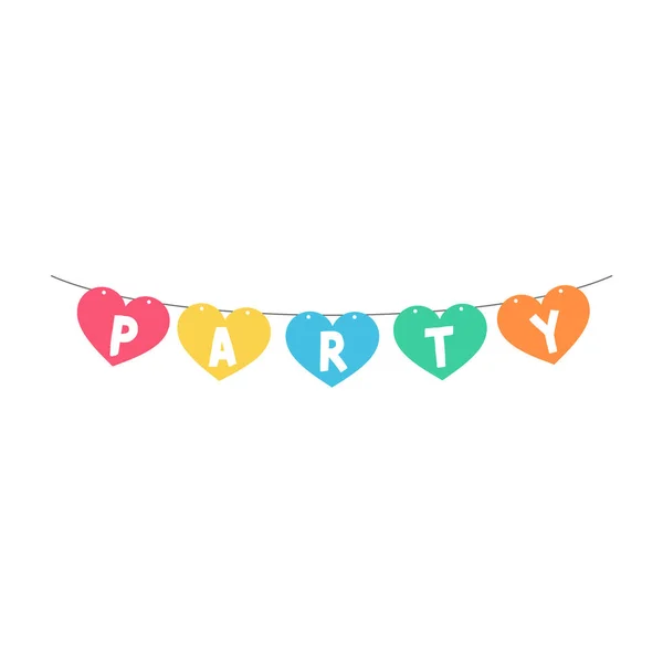 パーティーバトルフラグ 祝賀会に飾るカラフルな旗 — ストックベクタ