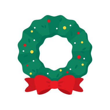 Noel çelengi taşıyıcısı. Yeşil çam dallarında kırmızı kutsal meyvelerle süslenmiş kış çelenkleri..