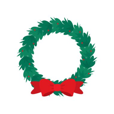 Noel Çelengi Vektör Kış Çelengi Noel kartlarını süslemek için.