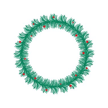 Noel Çelengi Vektör Kış Çelengi Noel kartlarını süslemek için.