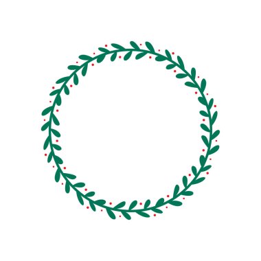 Noel Çelengi Vektör Kış Çelengi Noel kartlarını süslemek için.