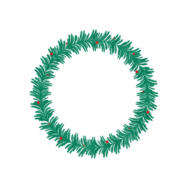 圣诞花环矢量冬季花环装饰圣诞贺卡 — 图库矢量图片