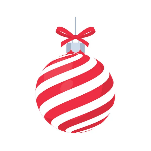 Vector Bola Navidad Roja Con Patrón Blanco Para Celebración Navidad — Vector de stock