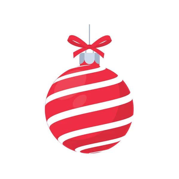 Vector Bola Navidad Roja Con Patrón Blanco Para Celebración Navidad — Vector de stock