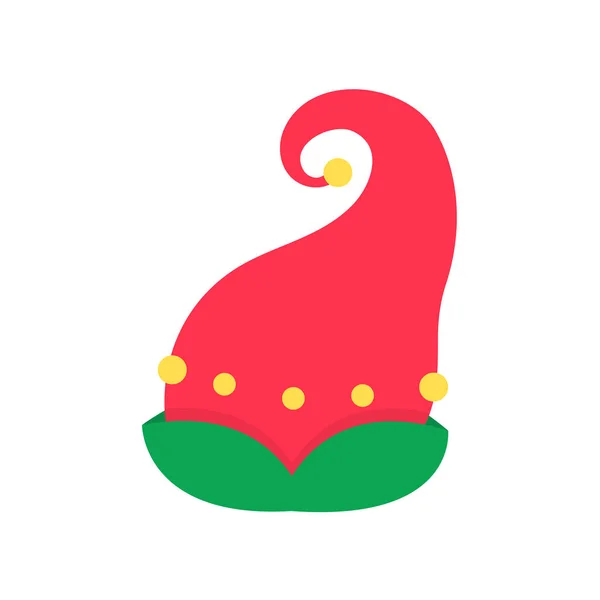 Weihnachtsmütze Grüner Elfenhut Zum Dekorieren Des Kopfes Auf Weihnachtsfeiern — Stockvektor