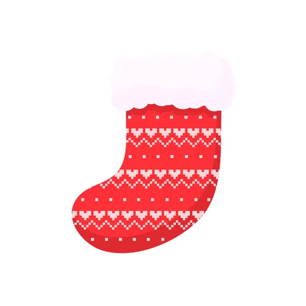 Calcetines Navidad Calcetines Rojos Verdes Con Varios Patrones Para Decoraciones — Vector de stock