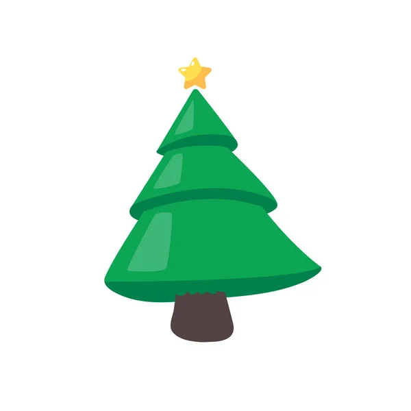 Árvore Natal Pinheiro Verde Decorado Com Estrelas Para Decorações Natal —  Vetores de Stock