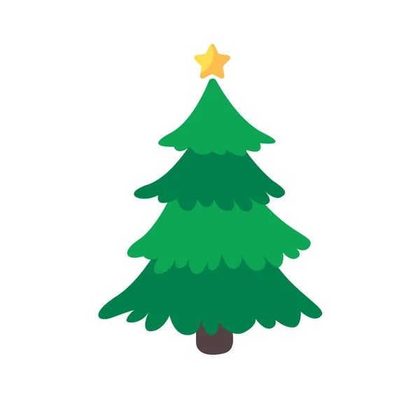 Árbol Navidad Pino Verde Decorado Con Estrellas Para Decoraciones Navideñas — Vector de stock