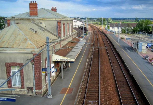 Carentan Station Located Mantes Jolie Cherbourg Railway Which Crosses Cotentin — Stock Photo, Image