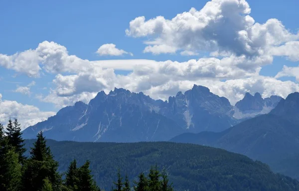 Dolomieten Groep Van Baranci Bevindt Zich Boven Stad San Candido — Stockfoto