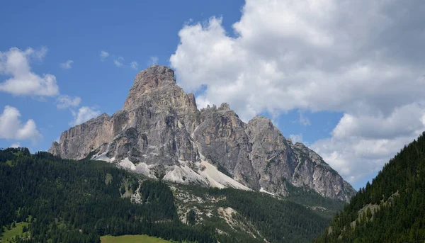 Mount Sassongher Settesassi Egy Jellegzetes Hegy Val Badia 2665 Méter — Stock Fotó