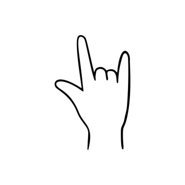 İnsan eli hareketlerine bayılıyorum. Vektör karalama çizimi.